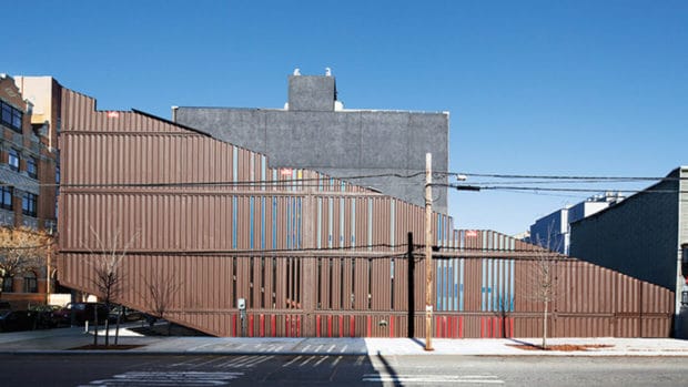 Container House project in Williamsburg Brooklyn: Exterior Side